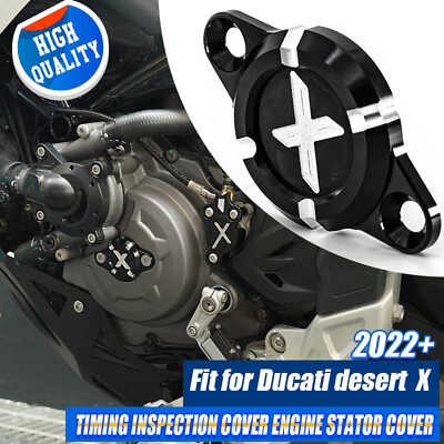 #ad Black Timing Inspection Cover Engine Stator Cover For Ducati Desert X 2022 2024 $12.99