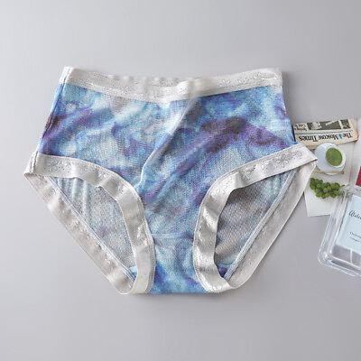 #ad Mulberry Silk Underwear Women Briefs Thin Silk Lady Panties 2 Layers Crotch Blue $14.54