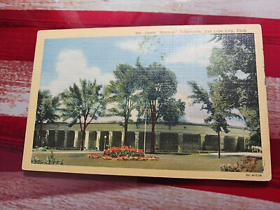 #ad a Vintage 1940s UTAH postcard Great Mormon Tabernacle Salt Lake City UT linen $3.93
