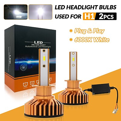 #ad 2x H1 LED Headlight Bulbs Conversion Kit High Low Beam 6000K Super Bright White $24.13