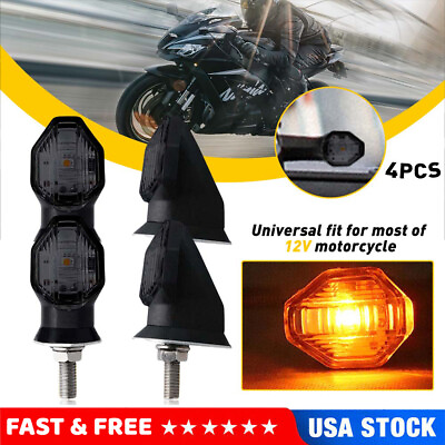 #ad 4x Smoke Mini Motorcycle Turn Signal LED Blinker Indicator Light Lamp For Honda $16.99