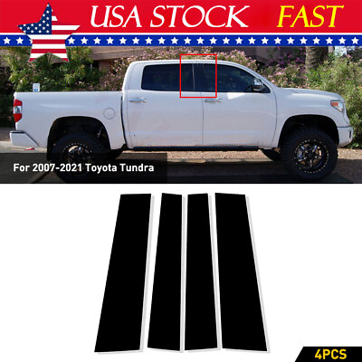 #ad 4Pc Pillar Post For 2007 2021 Toyota Tundra Door Trim Cover Car Auto Accessories $13.99