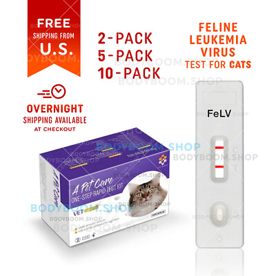 #ad FeLV Feline Leukemia Virus Ag Rapid Test Kit for Cats 2 5 or 10 Pack from USA $66.96