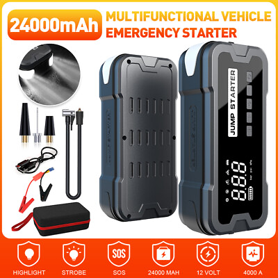 #ad Portable Car Battery Jump Starter Power Bank Charger Emergency StartingAir Pump $66.49