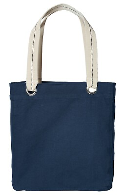#ad Pool Beach amp; Craft Tote Bag Navy Blue 100% Cotton Port Authority B118 Brand New $11.11