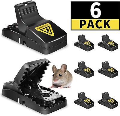 #ad 6Pcs Mouse Traps Rat Mice Rodent Killer Snap Trap Reusable Heavy Duty Pest Trap $6.25