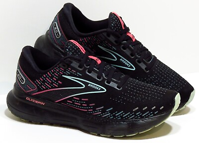 #ad Brooks Glycerin 20 Women#x27;s Size 8 Black Neon Athletic #1203691B005 Running Shoes $65.00