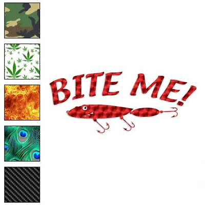 #ad Bite Me Fishing Lure Vinyl Decal Sticker 40 Patterns amp; 3 Sizes #802 $23.95