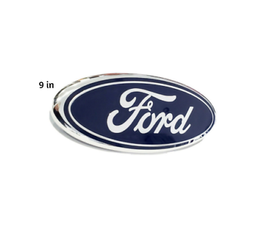 #ad FORD BLUE 9 INCH Emblem For Front Grille Tailgate Oval Badge Chrome Logo 2004 16 $18.99