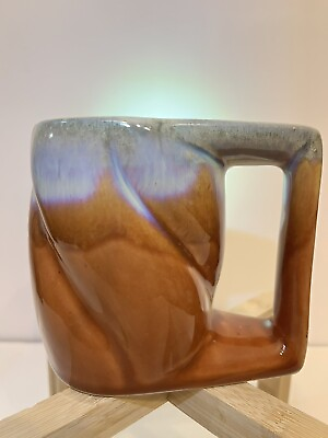#ad Camp;C Ceramics Brown Glazed Flat Side Coffee Tea Mug Cup Collectable Mexico $22.99