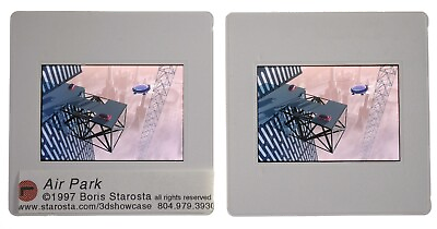 #ad Boris Starosta creative stereo 3D slide pair 2x2x2 AIR PARK 1997 $14.95