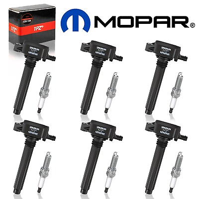 #ad 6x Ignition Coils amp; Mopar Spark Plugs For Chrysler Dodge Jeep Ram 3.6L OEM UF648 $135.89