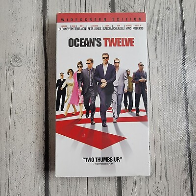 #ad Ocean’s Twelve VHS George Clooney Brad Pitt Brand New Factory Sealed Water Mark $20.00