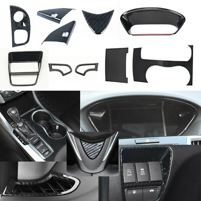 #ad Interior Accessories Cover Trim 10PCS For Acura TLX 2015 2020 Carbon fiber Style $98.91