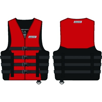 #ad Red 2X and 3X Large Sized 4 Belt Ski Vest for Skiing Wakeboarding and More $54.93