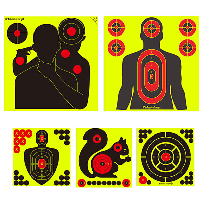#ad 25pcs Self Adhesive Shooting Targets 8quot; inch Splatter Paper Fluorescent Reactive $8.97