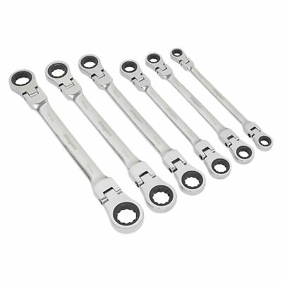#ad Sealey Flexi Head Double End Ratchet Ring Spanner Set 6pc Metric GBP 85.75