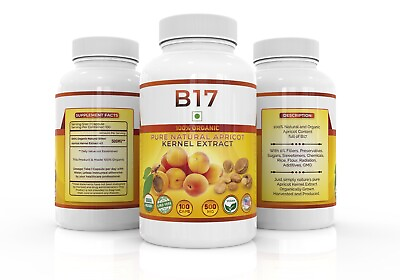 #ad Vitamin B17 100% Organic 500mg 100caps Bitter Apricot Kernels Seeds Extract $23.96