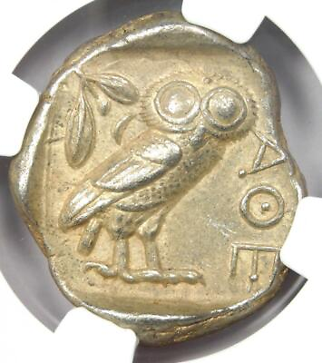 #ad Ancient Athens Greece Athena Owl Tetradrachm Coin 440 404 BC NGC Choice XF $847.40