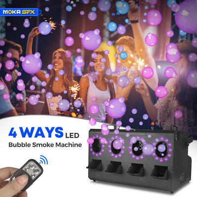 #ad MOKA Bubble Fog Machine 1400w Stage Bubble Smoke with Lights DMX Remote Control $1099.00