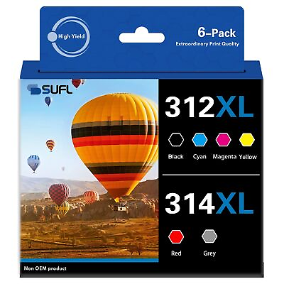 #ad 312XL 314XL High Yield Ink Cartridges Combo Pack SFL Compatible Replacement... $90.38