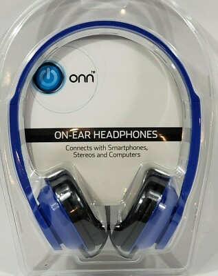 #ad Headphones Blue On Ear 3.3mm Aux Plug New $8.99
