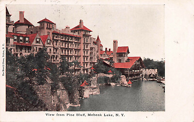 #ad View From Pine Bluff Mohonk Lake N.Y. Early Postcard Used in 1910 $12.00
