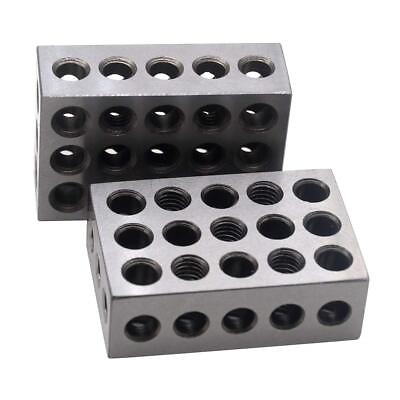 #ad 1 2 3 Blocks Matched Pair Hardened Steel 23 Holes 1quot;x2quot;x3quot; Set Precision Mach... $36.74