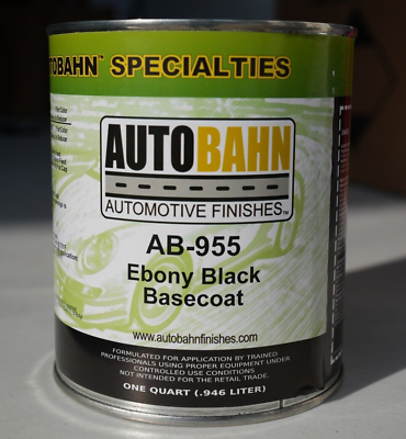 #ad Autobahn Ebony Black Base Coat AB 955 Quart Size Auto Paint GM WA 8555 High Teck $39.98