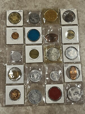 #ad Collection Of 20 Coin Show Coins Tokens $220.00