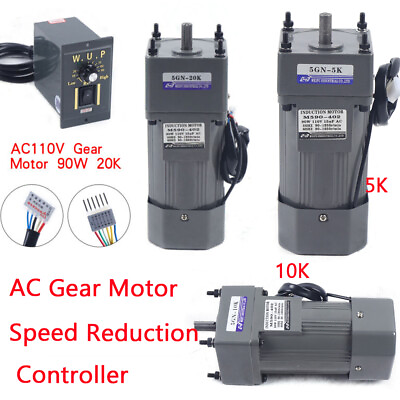 #ad Single Phase High Torque 90W Gear Reduction Electric Motor w Speed Controller $91.77
