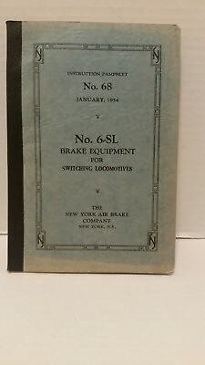 #ad 1954 Instruction Pamphlet Brake Equipment For Locomotives New York Air Brake Co $19.25
