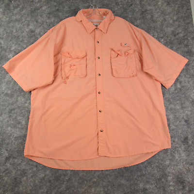 #ad World Wide Sportsman Shirt Mens 3XL Pink Salmon Fishing Short Sleeve Vented $11.86