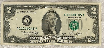#ad 2 dollar bill 1976 great condition $2200.00