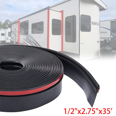 #ad 1 2quot;x2.75quot;x35#x27; RV Trailer Slide Out Wiper Seal Camper Travel Weather Black Seal $47.99