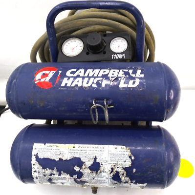 #ad CAMPBELL HAUSFELD AIR COMPRESSOR W AIR HOSE *TESTED WORKS* $75.00
