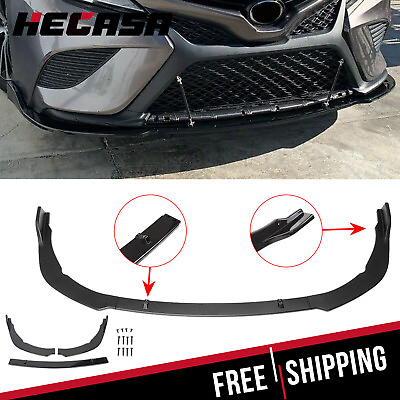#ad HECASA Front Bumper Lip Splitter For Toyota Camry 2018 2022 SE XSE Gloss Black $39.20