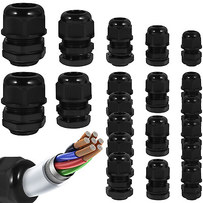 #ad 20Pcs Cable Gland Kit Cable Gland Kit Adjustable Connector 1 4 3 8 1 2 3 4 1in🪐 $19.49