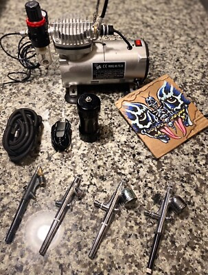 #ad Air Comp Kit 110 120V 1 5 HP 4 Master Airbrush Cordless Rechargeable Air Comp $125.00
