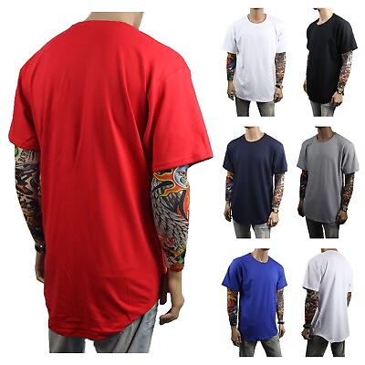 #ad Men T Shirts BIG amp; TALL Heavy Weight Long Extended Casual Active Crew Neck S 5X $15.19