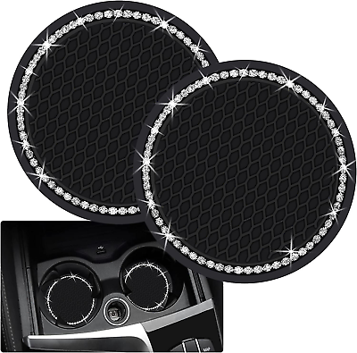 #ad 2PCS Bling Car Cup Coaster 2.75 Inch Auto Car Cup Holder Insert Coasters Silico $14.99