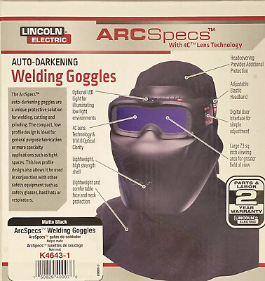 #ad Open Box New. Lincoln K4643 1 ArcSpecs Weld Mask Auto Darkening Goggles. $192.17