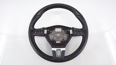 #ad 11 VOLKSWAGEN CC Black Leather Steering Wheel 3C8419091BEE74 w Controls $87.40