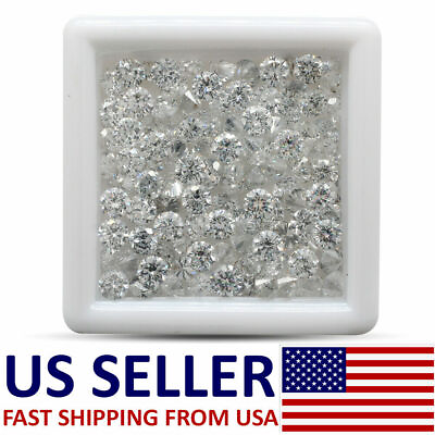 #ad 0.8 3mm White Clear D Color VVS1 Round Cut Loose Moissanite Stone Excellent Cut $6.04