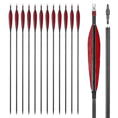#ad 31.5inch Carbon Arrows with 6#x27;#x27; Spine 350 Replaceable Arrowhead for Compound $54.53