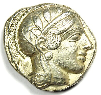 #ad Athens Greece Athena Owl Tetradrachm Silver Coin 454 404 BC VF $536.75