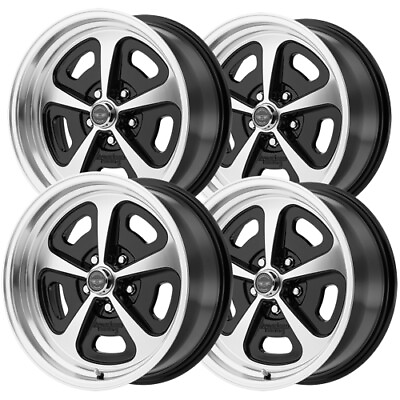 #ad Set of 4 Staggered VN501 Mono Cast 15x715x8 5x4.5quot; Black Machined Wheels Rims $625.96