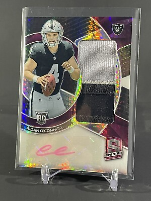 #ad 2023 Spectra Aidan O#x27;Connell Patch PINK AUTO RPA 25 Raiders QB Rookie $80.00