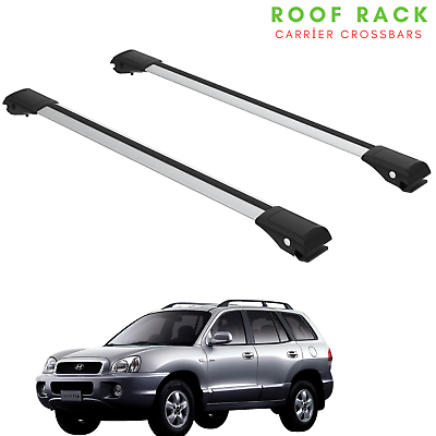 #ad Fits Hyundai Santa Fe 2000 2006 Roof Racks Cross Bars Carrier Rail Bars Silver $129.99