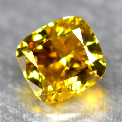 #ad 0.09CT CUSHION CUT UNTREATED FANCY YELLOW DIAMOND NATURAL DIAMOND quot;SI1quot; CLARITY $39.99